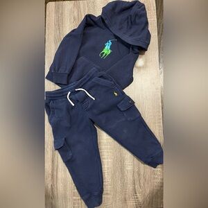 Polo by Ralph Lauren Blue Joggers with Drawstring Waistband and Relaxed Fit